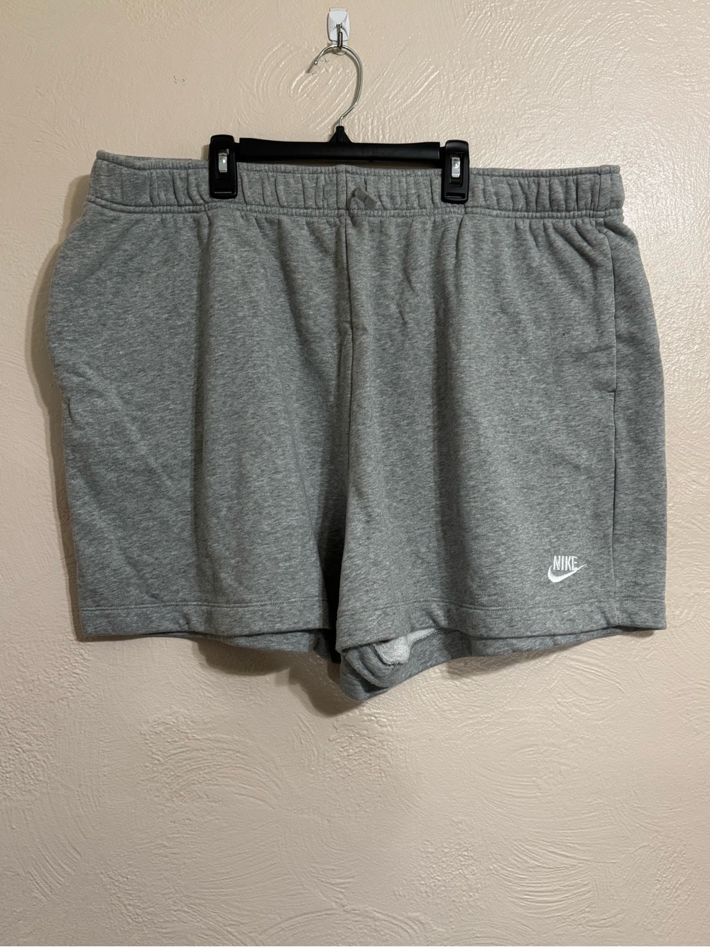 Nike Grey Athletic Fleece Shorts with White Logo